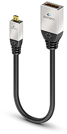 sonero® adaptador micro HDMI de alta velocidad Premium con Ethernet, 0.25m, UltraHD / 4K / 60Hz, 18Gbps, negro