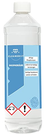 Cleanerist Phosphorsäure 85% I H3PO4 - E338 I Rostumwandler I Kalklöser I Urinsteinlöser I 1 Liter