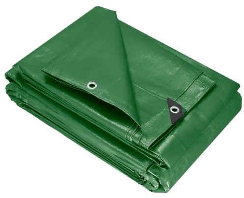 SPRINGOS Lona de protección, 4 x 6 m, impermeable, PE 120 g/m2, para leña, muebles de jardín, construcción
