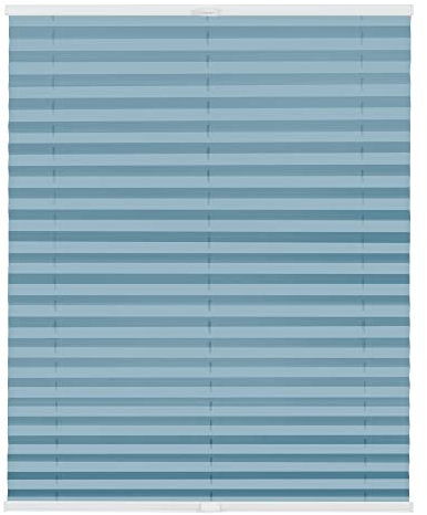 Lichtblick Plissee Klemmfix nach Maß, ohne Bohren, verspannt, lichtdurchlässig, Blickdicht, Made in Germany - Hellblau 75 cm x 130 cm (B x L)