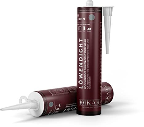 Silicone grigio per interni ed esterni, luce di leone, 310 ml, per esterni, impermeabile, resistente ai raggi UV (1, grigio)