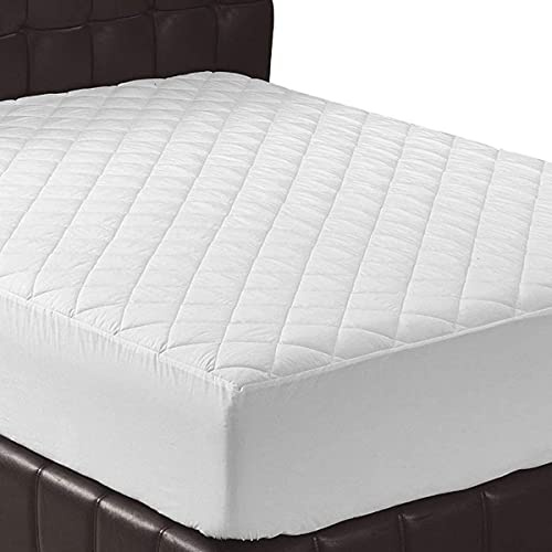 DreamNights Protector de colchón acolchado King ajustable de 40 cm, bolsillo extra profundo, antialérgico y transpirable, color blanco, funda de colchón