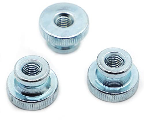LAVAMI Griffmutter M3 M4 M5 M6 M8 M10 Verzinkt Din466b Gb806 Rändelmutter Iinstrument Handfest Mutter Rändelmuttern (Größe: M10 2 Stück) (Color : Blu, Size : M10 2pcs)