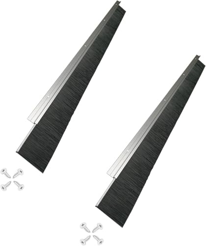 Door Bottom Brush Sweep 39.37 Retsun Aluminum Door Sweep with 1 1/2 PP Bristles, Heavy Duty Weather Stripping Draft Stopper for Exterior, Garage & Commercial Doors (6 FT, 1.5 in, 2 Sets)