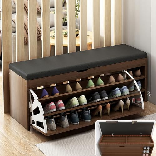 Schuhbank, Gepolsterte Sitzbank, Sitzbank Flur Mit Stauraum,schuhbank Mit Sitzfläche,Schuhregal Mit Stauraum Unter Der Sitzfläche, Schuhschrank, Für Eingang, Flur, Wohnzimmer, Schlafzimmer ( Color : B