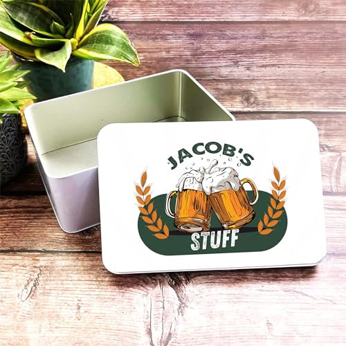 Pint Glasses Watercolour Personalised Stuff Storage Tin Personalised Gift | Custom Gift | Personalized Tin | Personalised Tins | Gift For Her | Gift For Him