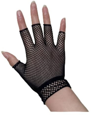Hochzeitshandschuhe Sommer-Sonnenschutzhandschuhe, Fischernetz-Spitze, Sonnenschutz-Handschuhe, Damen, elastisches Netz, Halbfinger, Vollfinger, Performance-Fotografie-Handschuhe (Farbe: Blau) (Rot)