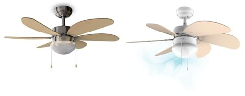 Cecotec Ventilador de Techo con Luz EnergySilence Aero 350. 50 W, Bajo consumo & Ventilador de techo EnergySilence 3600 Vision SunLight. 50 W, Diámetro 92 cm, Lámpara