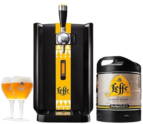Pack tireuse PerfectDraft + 1 fût de bière + 2 verres + 1 Accessoire - Idée cadeau (Leffe)