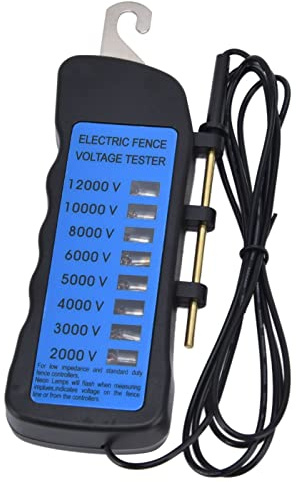 Neon Zaunspannungsprüfer, Tragbar, 12 kV, 2000 bis 12000V, 8 Neon Anzeigeleuchten, Wasserdicht, für Bauernhöfe