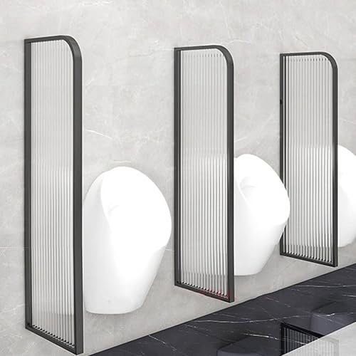 DPQYJPP Urinalsieb WC-Trennwand, Wandmontage, Urinalsieb, WC-Trennwand, moderne Herren-Toiletten-Urinal-Trennwand, Edelstahlrahmen, schwarz, 1 Stück