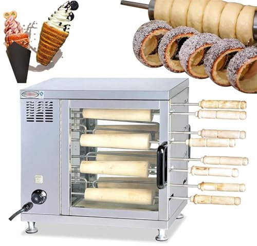 3300W Chimney Cake Oven, Electric Cake Pop Roller Machine, with 8 Pcs Roller, for Restaurant Home Kitchen Snack Bar