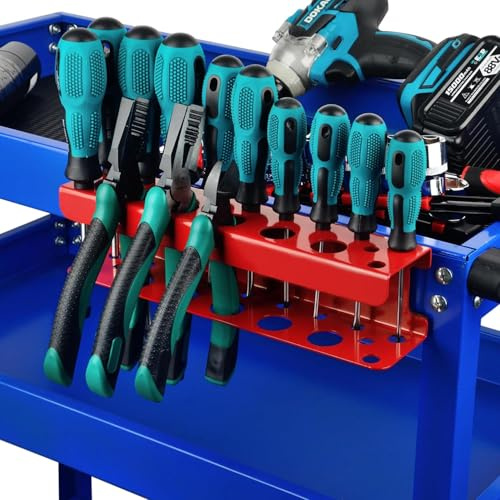 ULIBERMAGNET Magnetic Screwdriver Holder, Pliers Metal Organiser Rack, Wall Mounted Garage Organiser for Screwdrivers, Pliers, Tool Holder Rack for Garage, Tool Trolley, Pegboards
