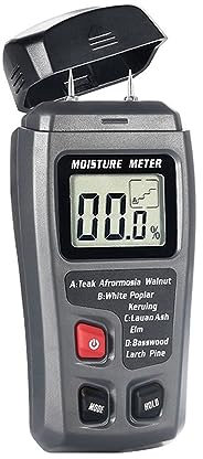 Misuratore di umidità, Misuratore Umidità Muri, Misuratore di umidità del legno digitale Misuratore di umidità for legname professionale Rilevatore di legname igrometro portatile EMT01 con display LCD