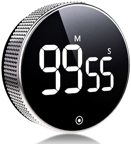KUKUPOW Temporizadores Digitales de Cocina Negro, Cronómetro de Cocina, Temporizador de Cuenta Atrás Magnético, Cronómetro Inteligente de la Oficina del Gimnasio del Aula Familiar
