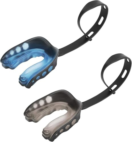 Lot de 2 protège-dents de sport, avec sangle, pour football américain, arts martiaux, boxe, kickboxing, hockey, football, adultes (55 mm)