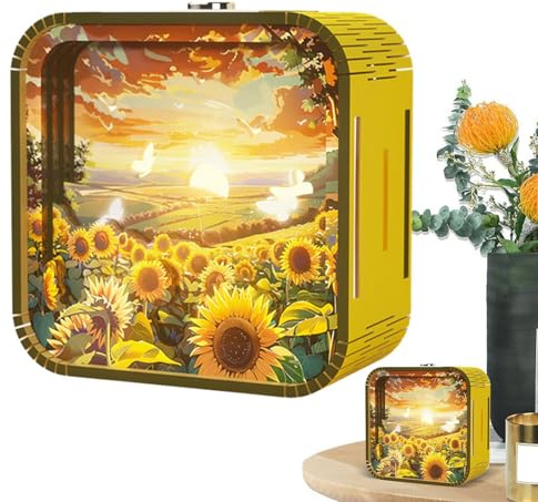 Luce notturna Puzzle - Kit Puzzle in Legno e Acrilico, Creazione di Centri Da Tavolo | Modelli Decorativi per Ufficio, Soggiorno, Camera Da Letto, Cucina con Luce LED Ambientale