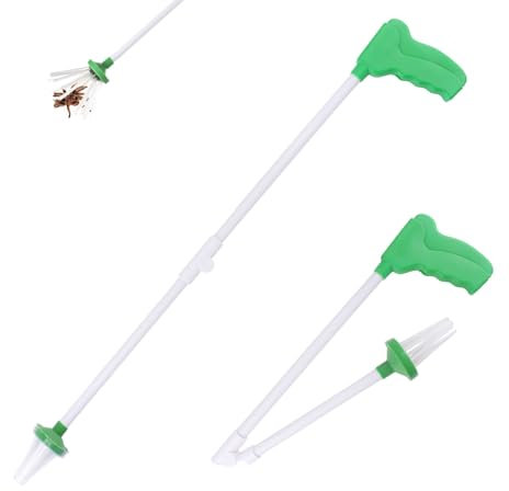 Xmart Trampa para Insectos con Mango Verde 77 cm Trampa para Arañas Plegable Trampa para Insectos Extralarga para Eliminar de Forma Segura Arañas Cucarachas Escorpiones y Avispas