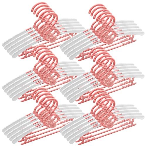 Xpieoyrm Set di 30 Appendini Impilabili con Gancio a Forma di Orsetto, 28-36cm Regolabili e Antiscivolo, Grucce Neonato Antiscivolo, per Vestiti, Salvaspazio Grucce, Hanger per Guardaroba Neonati