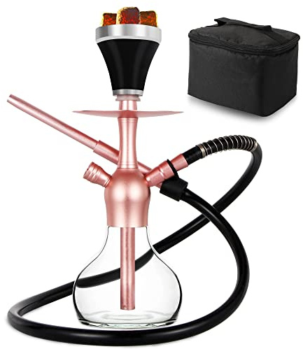 SERdeerCH Chisha Hookah de cachimba, cachimba premium portctil con funda protectora, silicona acero inoxidable ccscara de humo, acero inoxidable rejilla