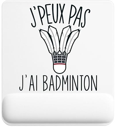 Planetee Tapis de Souris Badminton | Accessoire Bureau Ergonomique - Idéal pour Anniversaire, Collègue, Secret Santa Noël, Fête des Pères et Fête des Mères