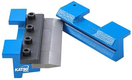 KATSU Tools 100 mm Schraubstockhalterung, Metall-Bremsbiegeraufsatz – Biegekapazität 14Ga/2 mm Baustahl und 3 mm Aluminium, Modell 165152