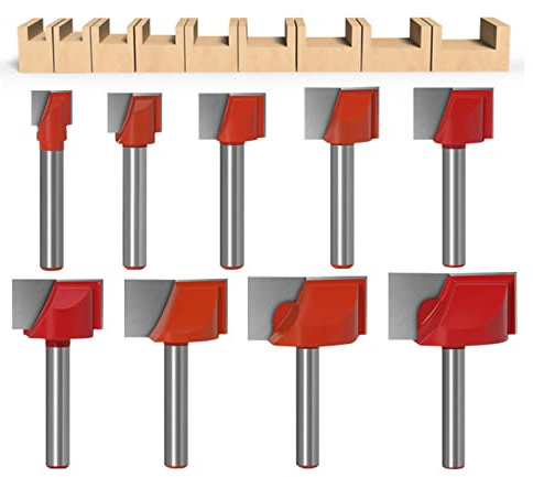 9Pack 6mm Shank Surfaces Planing Bottom Cleaning Wood Milling Cutter Engraving Knives Router Bit Woodworking Tool Milling For Milling Machines