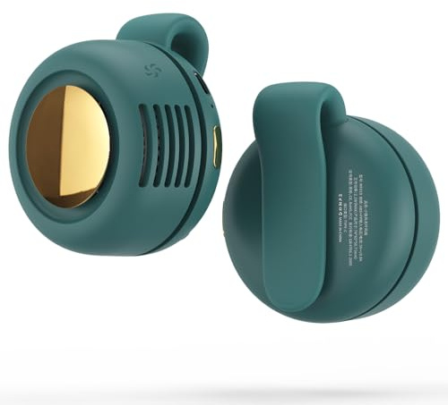 IGRARK Silent Mini Bladeless Fan Green, Portable Waist Clip Fan, Rechargeable Hands-Free Belt Fans with 3 Speeds for Travel Office Shirt, Summer Gift for Outdoor Lovers