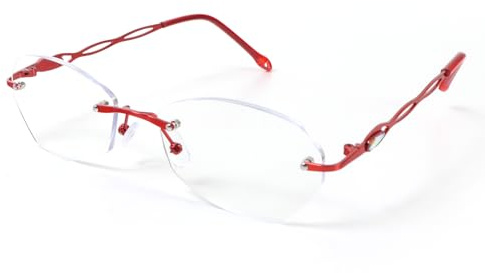 MMOWW Rimless Lesebrille für Frauen Blaulichtfilter Leichtes Metall Leser | Computerbrille