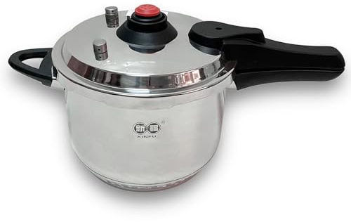 XINFU Heavy Duty 304 Stainless Steel Pressure Cooker 8.5 Quart, Serves 6-8, Standard and Fast Modes, Multi-Safety, Even-Heat Patented Base, Compatible with Gas, Electric, Ceramic and Induction Stoves