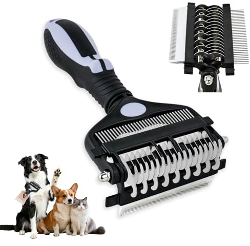 3-IN-1 Pet Deshedding and Grooming Tool, Grooming Brush for Dogs and Cats with Undercoat Rake & Dematting Comb for Matted Fur Removal Long and Short Haired Dogs Cats