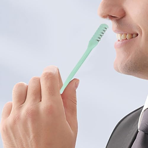 Portable Manual Nose Hair Trimmer and Earwax Cleaner Tool with Interchangeable Heads for Personal Grooming and Hygiene Care (F, 8.2cm)