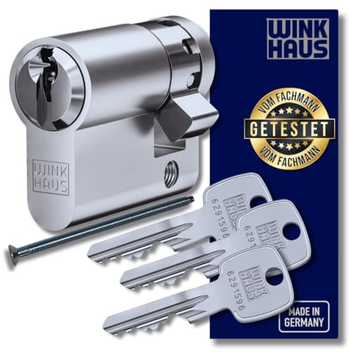 Winkhaus X-Pert Halpzylinder - Hochwertiger Schließzylinder mit Bohr- & Ziehschutz (SKG**) | DIN en 1303 & 18252 Zertifiziert | Made in Germany - Seit 1854 | Viele Größen Verfügbar