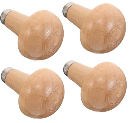 Ipetboom Impugnatura Ergonomica in Legno per Utensili Manuali da Intaglio e Incisione Manico per Lima e Bulino Collare in Metallo Set da 4 Pezzi per Lavorazione del Legno e Progetti
