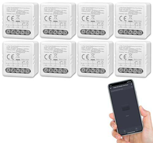 ANTELA Interruttore Smart Relè WLAN e Bluetooth 10A 1Canal | Compatibile con Alexa, App Smart Life, Timer e Countdown, 2,4GHz, 8Pz