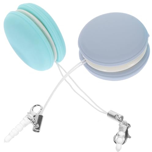 IMIKEYA Macaron Phone Screen Cleaner Pendant 2Pcs Set Mobile Cellphone Screen Wipe Cleaner with Hook in Green and Blue for Smartphones Tablets Cameras