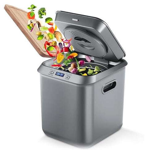 Bac à Compost électrique pour Cuisine, composteur de comptoir Intelligent de 2,5 L avec Auto-Nettoyage sans Odeur, composteur électrique Silencieux de 4 Heures pour Usage intérieur à la Maison, Black