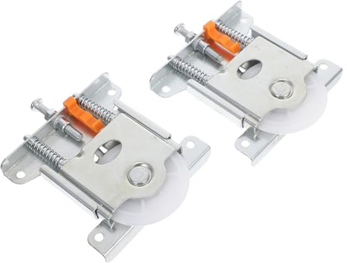 LALAFINA Ensemble de 2 Roulettes en Métal Argenté pour Porte Coulissante de Placard Miroir, Forte Capacité de Charge et Installation Facile pour Armoire