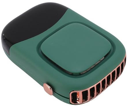 Dilwe Ventilador de Cuello Colgante, Potente Ventilador Portátil Manos Libres Recargable por USB con Batería de 2000 MAh, para Viajes Al Aire, Deportes, Senderismo, Trotar (GREEN)