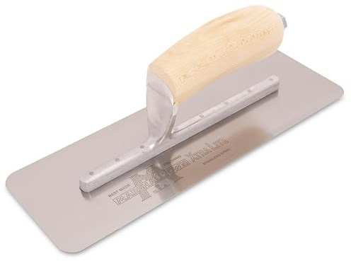 Marshalltown Llana veneciana para enlucido, mango de madera, acero inoxidable, dimensiones: 279x95 mm