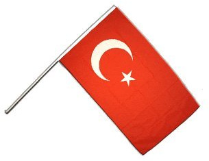 Flaggenfritze® Große Stockflagge Schwenkflagge Türkei 60 x 90 cm