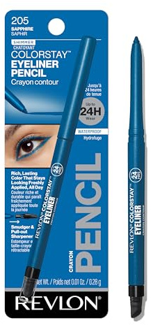 REVLON ColorStay Pencil Waterproof Eyeliner, 205 Sapphire, 0.01 oz