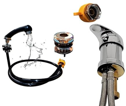 Brass Hairdressing Mixer Tap with Shower Head (Special Installation Nuts to Reduce Plumber Labour or DIY)