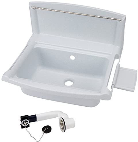 Sanit 1729900 Multiset Funktionsbecken granit (BxTxH 430x270x160mm, Überlauf, Seifenschale, 2 Haken, Stopfen) 60.005.B6..0099