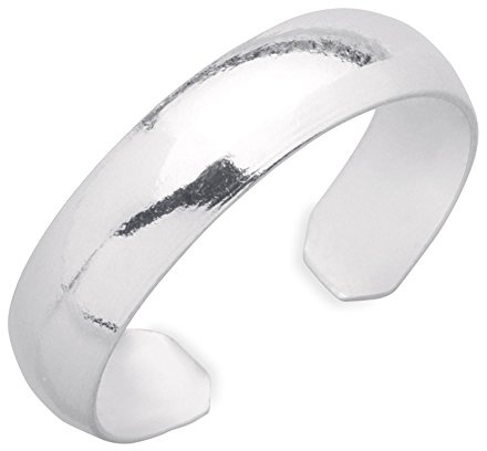 81stgeneration Anillos para el Dedo del Pie en Plata de Ley 925 con Banda Lisa | Anillos Ajustables Sencillos para Dedo Meñique o Midi | Joyas para Pies de Plata Maciza para Mujer