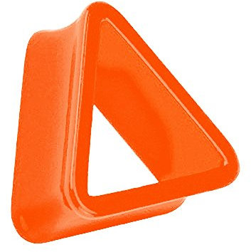 Piercingfaktor Flesh Tunnel Kunststoff Double Flared Dreieck Ohr Plug Ear Piercing Farbig Orange 12mm