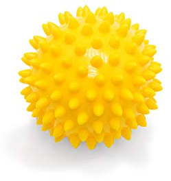 Weicher Massageball mit Noppen | Noppenball | Igelball | Arthro Sensorik Ball | Nicht aufgepumpt! | Härte kann selbst variiert werden | Durchmesser 7 cm | gelb