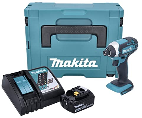 Makita DTD 152 RT1J Visseuse à percussion sans fil 18 V 165 Nm + 1 batterie 5,0 Ah + chargeur rapide en Makpac 2