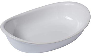 Fontana ovale 26x18cm ceramica bianca