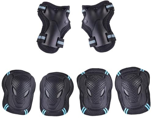 Ulikey Kinder Schützer, 6 in 1 Kit Knieschoner Ellenbogenschoner Handgelenkschoner Schutzausrüstungen Set, Kinder Protektorenset für Skateboard Fahrradfahren Skateboard Reiten